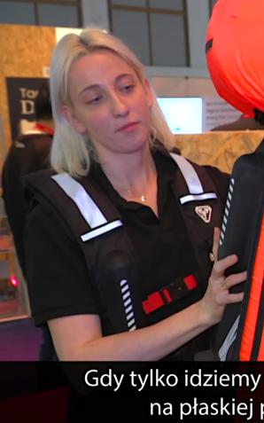 [VIDEO] Kamizelka ochronna zadziała jak poduszka powietrzna. Południowokoreański start-up zaprezentował na niedawnych targach IFA w Berlinie system ochronny dla osób pracujących na wysokości